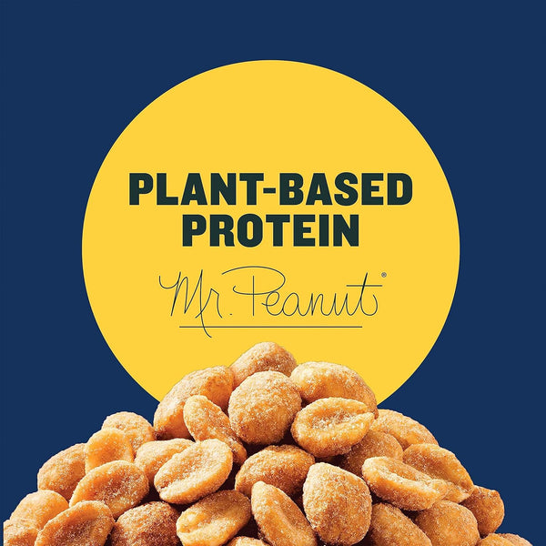 planters honey roasted peanuts 16oz jar dry roasted party snack plant-based protein kosher
