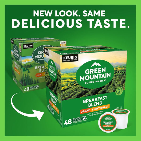 Green Mountain Coffee Roasters Decaf Breakfast Blend K-Cup Portion Pack for Keurig Brewers