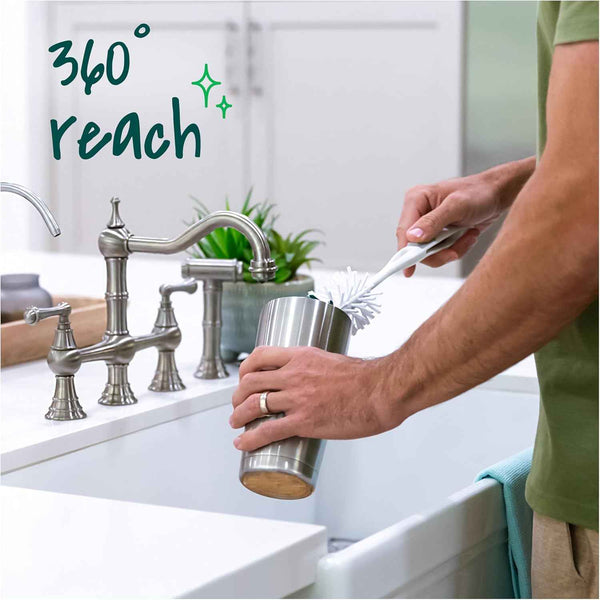 Scotch-Brite glass and water bottle brush with non-slip handle and durable design
