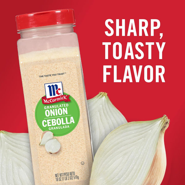 McCormick Granulated Onion, From Whole White Onions, for Consistent Flavor, 18 oz
