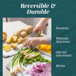 3-piece cutting board set with non-slip handles and gray color