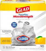 Glad Tall Kitchen Trash Bags 13 Gallon, MaxStrength Cherry Blossom Garbage Bags, Drawstring, 90 Count - Rayz Mart