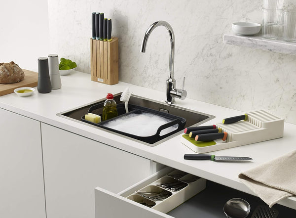 Joseph Joseph DrawerStore Knife Organizer for up to 9 knives, compact gray storage
