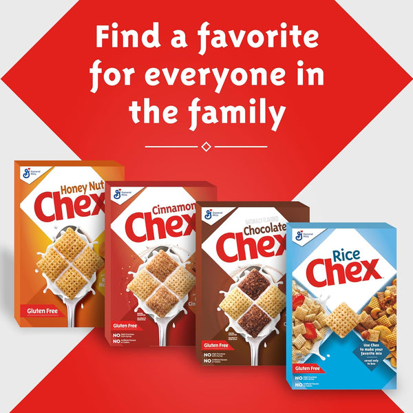 Cinnamon Chex gluten-free breakfast cereal, family size, 19.2 oz, whole grain, crunchy lattice squares