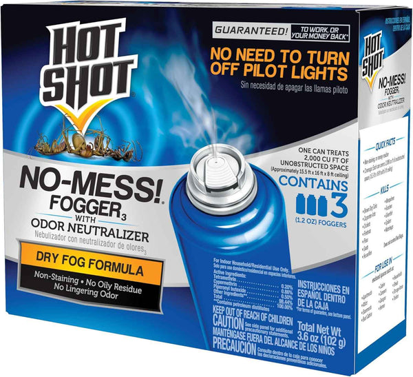 Hot Shot Fogger With Odor Neutralizer 6 Count-2 Ounce Cans (2 Pack), Controls Heavy Insect Infestations