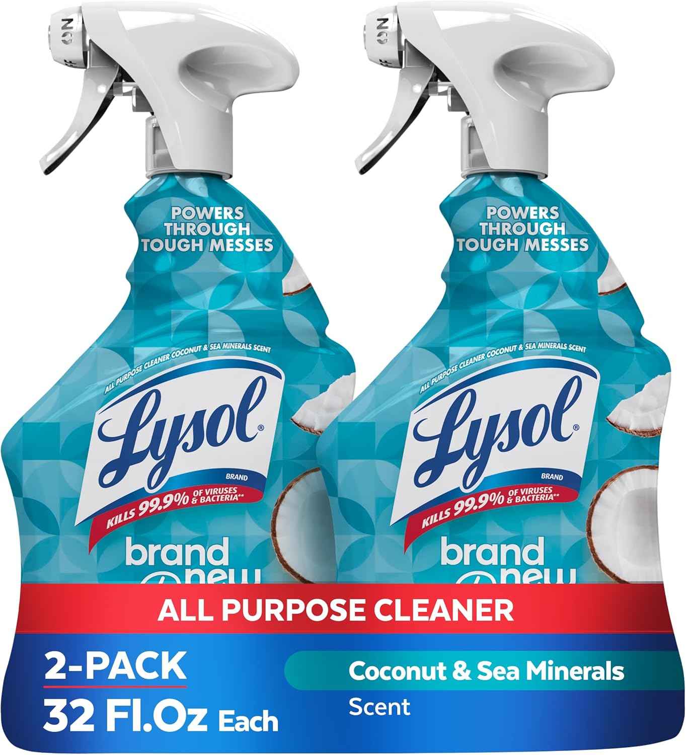 Lysol All Purpose Cleaner Spray, Multi-Purpose Disinfecting Spray, Kitchen & Bathroom Cleaner, Coconut & Sea Minerals Scent, 32 Fl Oz