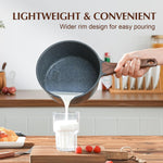 Small Nonstick Saucepan with Lid, Swiss Granite Coating, Stay-cool Handle, Multipurpose Handy Sauce Pot