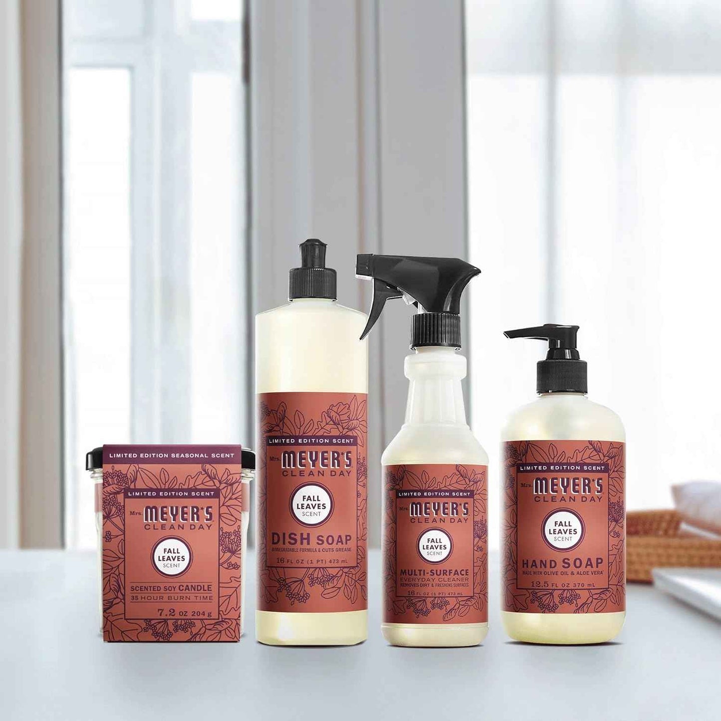 Mrs. MEYER'S CLEAN DAY Multi-Surface Everyday Cleaner, Fall Leaves Scent, 16 fl oz (Pack of 3)