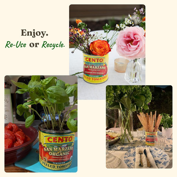Cento Certified San Marzano Whole Peeled Tomatoes, 28 Oz Pack, Canned Plum Tomatoes in Thick Puree