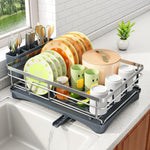 Large capacity dish drying rack with rust resistant material