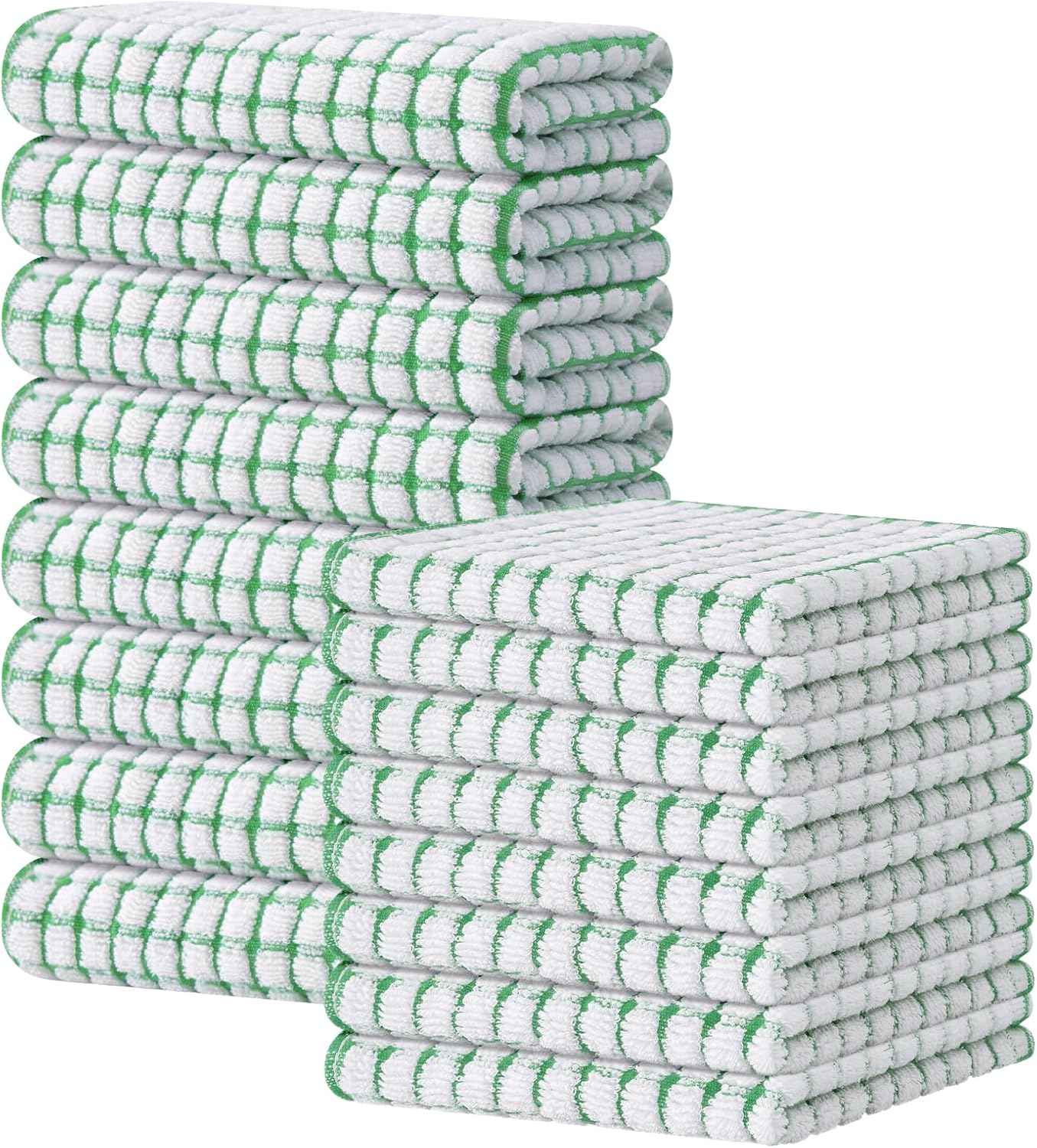 Kitinjoy Cotton 8 Pack Terry Kitchen Dish Cloths, 12 x 12 Inches Super Soft and Absorbent Dish Rags, Quick Drying Dish Towels for Washing Dishes, Mixed Color