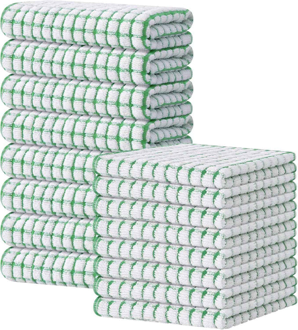 Kitinjoy Cotton 8 Pack Terry Kitchen Dish Cloths, 12 x 12 Inches Super Soft and Absorbent Dish Rags, Quick Drying Dish Towels for Washing Dishes, Mixed Color