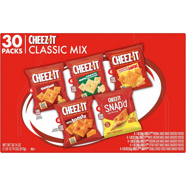 Cheez-It Cheese Crackers Variety Pack 30 Packs 28.74oz Box