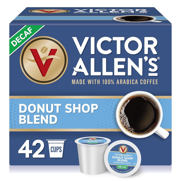 Victor Allen's Decaf Donut Shop Blend, 80 Count, Single Serve Coffee Pods for Keurig K-Cup Brewers