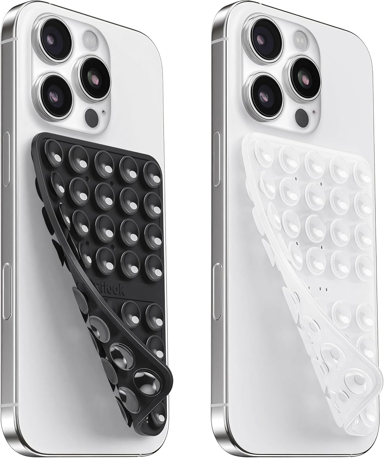 Klearlook Silicone Double-Sided Suction Cup Phone Case Detachable Mount, Sticky Phone Grip with Higher Suction Power for iPhone, Hands-Free Phone Accessories Holder for Selfies and Videos, Light Pink