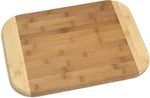 Bamboo Wood Two-Tone Kitchen Cutting and Serving Board Set of 2