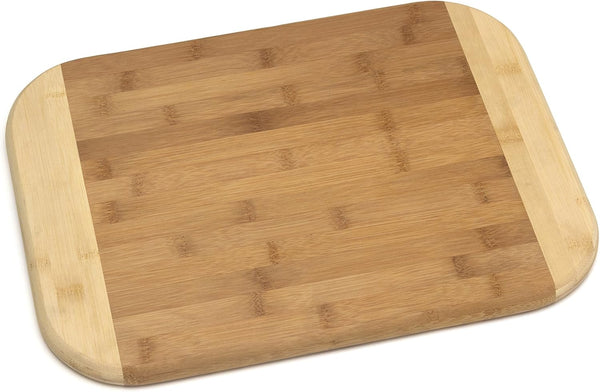 Bamboo Wood Two-Tone Kitchen Cutting and Serving Board Set of 2