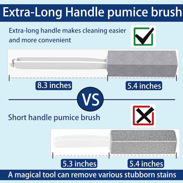 2-pack Extra Long Handle Pumice Stone Toilet Cleaner for Removing Bowl Rings Pool Bathroom