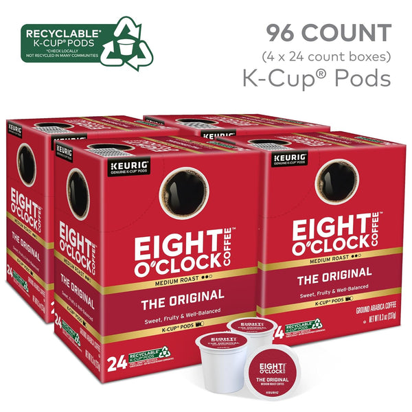 Eight O'Clock Coffee The Original Single-Serve Keurig K-Cup Pods Medium Roast Coffee Pods 96 Count