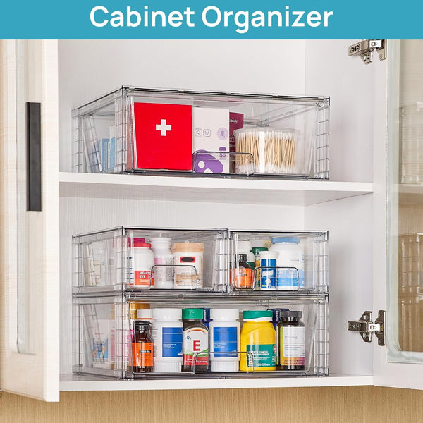 Vtopmart Stackable Storage Drawers for Bathroom and Home Organization