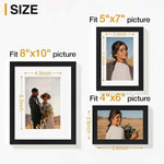 Vittanly 15 Pack Picture Frames Collage Wall Decor for Mounting or Tabletop Display, Gallery Frame Set for Family, Multi Sizes Including 3pcs 8x10, 6pcs 5x7, 6pcs 4x6, Black
