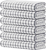 Kitinjoy Cotton 8 Pack Terry Kitchen Dish Cloths, 12 x 12 Inches Super Soft and Absorbent Dish Rags, Quick Drying Dish Towels for Washing Dishes, Mixed Color