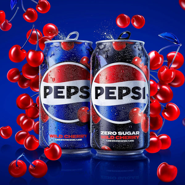 Pepsi Cola Soda, Wild Cherry, 12 Fl Oz Cans (Pack of 12)