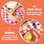joyin 34 pcs kitchen toy set for 2-4 year old kids with grill and light & sound
