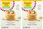 Simple Mills Organic Seed Crackers, Original, Gluten Free, Flax Seed, Sunflower Seeds, Corn Free, Low-Calorie Snacks, Plant Based, Nutrient Dense, 4.25oz, 3 Count