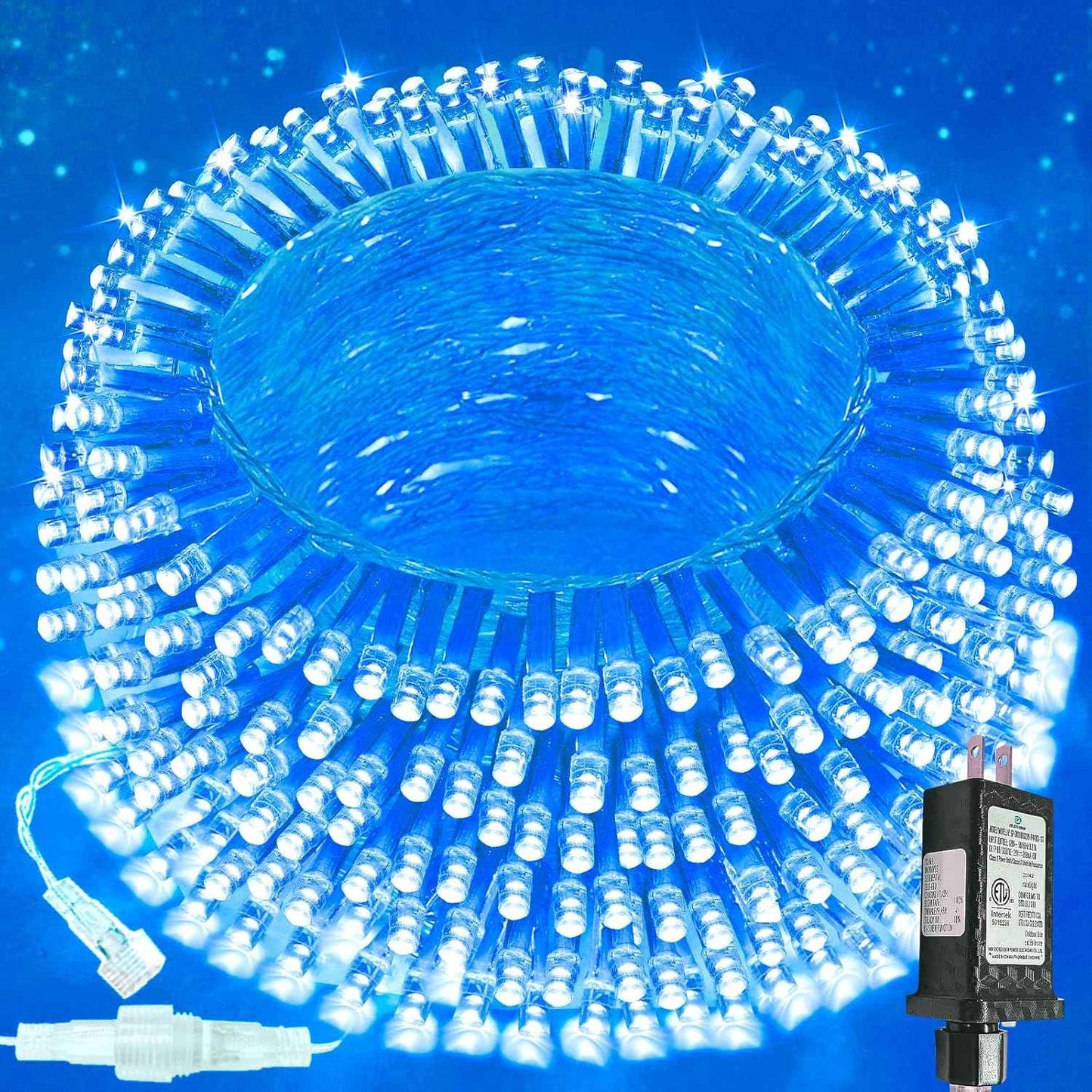 Connectable 200 LED Christmas String Lights, 66FT Warm White Indoor/Outdoor Waterproof Fairy Lights with Timer, 13 Lighting Modes, Clear Wire Plug-In Décor