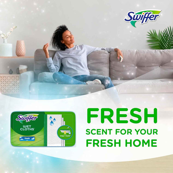 Swiffer Sweeper Wet Mopping Cloths for Floor Cleaning, Open-Window Fresh, 24 Count