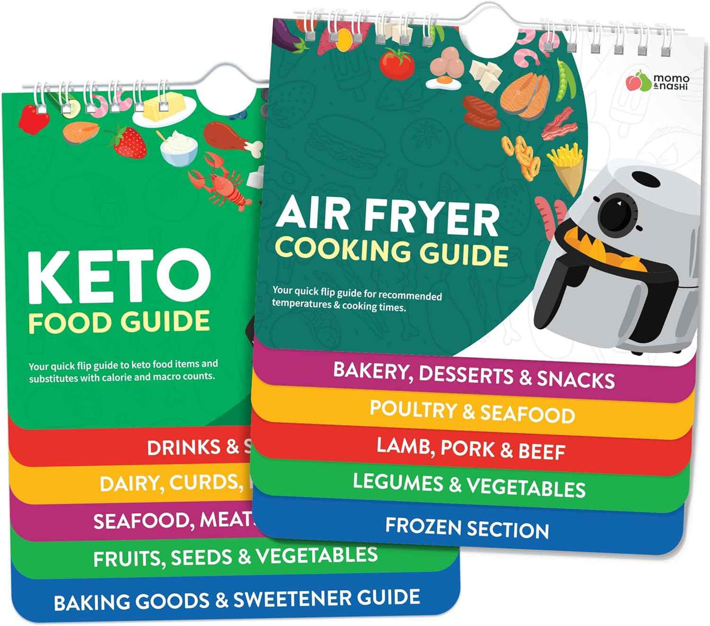 Air Fryer Cheat Sheet Magnets Cooking Guide Booklet - Air Fryer Magnetic Cheat Sheet Set Cooking Times Chart - Cookbooks Instant Air Fryer Accessories Oven Cooking Pot Temp Guide Kitchen Conversion