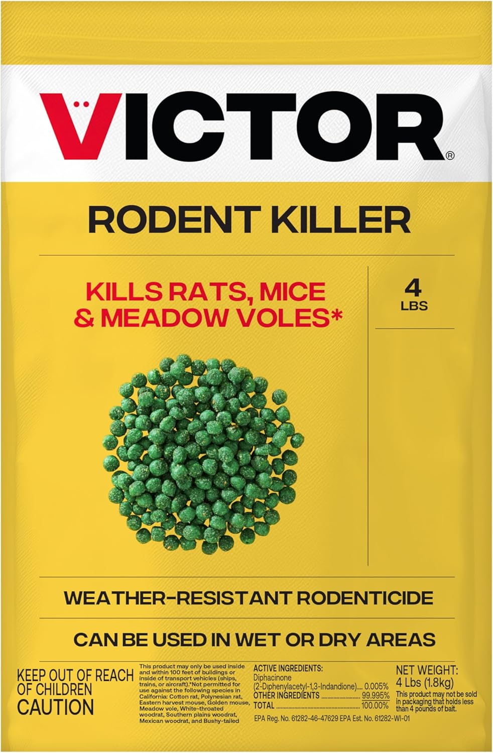 Victor Rat Poisoning for Inside & Outside Use - Kills Rats, Mice, Meadow Voles | Mouse Poisoning for Indoor & Outdoor Areas, Ready-to-Use