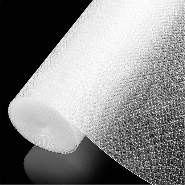 100% EVA clear non adhesive shelf liner, 24" x 360", waterproof non slip for kitchen cabinet drawer pantry