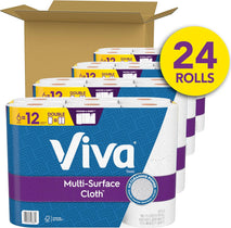 Viva Multi-Surface Cloth Paper Towels, 24 Double Rolls, 110 Sheets Per Roll (4 Packs of 6) - Rayz Mart