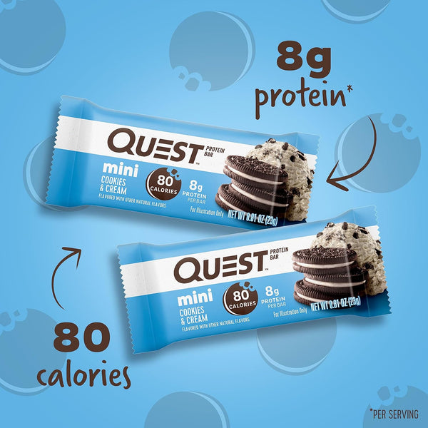 Quest Nutrition Mini Cookies & Cream Protein Bars, 14 Count, Gluten Free