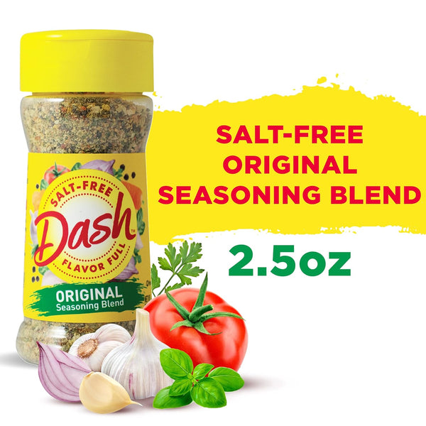 Dash Salt-Free Seasoning Blend Original 2.5 Ounce All-Purpose Kosher Flavor Enhancer