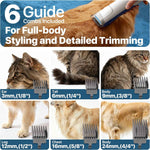 Dog grooming kit with 15000Pa pet hair clipper and shedding brush, 50dB low noise, white