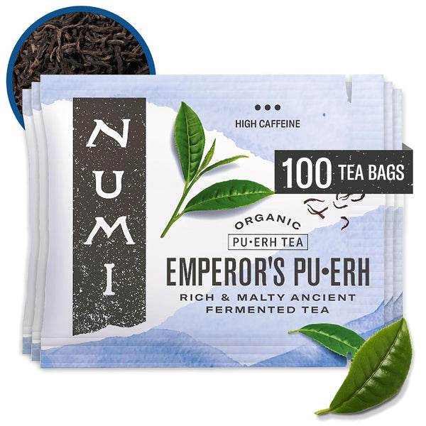 Numi Organic Chocolate Pu-erh Tea, 16 Dark Tea Bags, Aged Yunnan Pu-erh Tea with Cocoa
