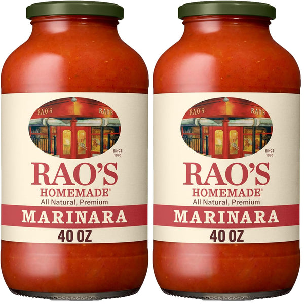Rao's Homemade Marinara Sauce, 24 oz, All Purpose Tomato Sauce, Pasta Sauce, Carb Conscious, Keto Friendly, All Natural, Premium Quality, With Italian Tomatoes & Olive Oil