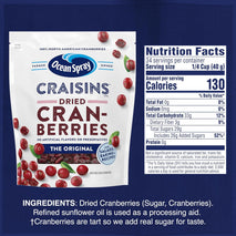ocean spray craisins original dried cranberries, 48 oz, peanut-free and gluten-free, 100% natural