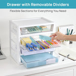 4-Tier Clear Desk Organizer for Office Supplies and Storage