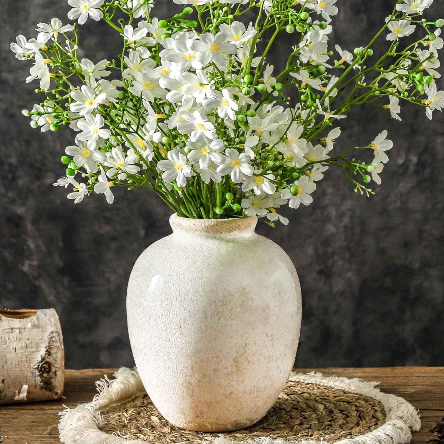 Ceramic Vase Set of 3, Neutral Flower Vases Home Decor, Pottery Rustic Farmhouse Decorative Vases Modern Decor for Table Mantel Entryway Bookshelf Living Room Kitchen Bedroom - Brown