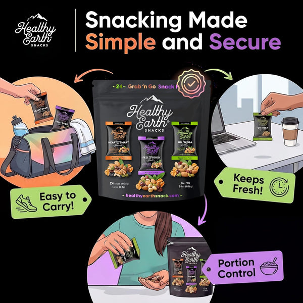 Earth Snacks Variety Pack, 24 Count, Mixed Nuts and Dried Fruits, Gluten-Free