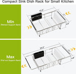 Stainless Steel Dish Drying Rack for Kitchen Sink with Utensil Holder