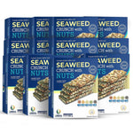 Vegan seaweed snack bars with nuts and seeds, baked without oils, crispy and flavorful