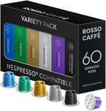 Rossi Caffe 60 Espresso Coffee Pods Variety Pack for Nespresso Original Machines