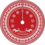 Flash World 48 Inch Large Christmas Tree Skirt Xmas Soft Cover Mat Decor Snowflake Collar Farmhouse Tree Skirt for Holiday Ornaments Party Home Indoor Decorations (Red, 48INCH)