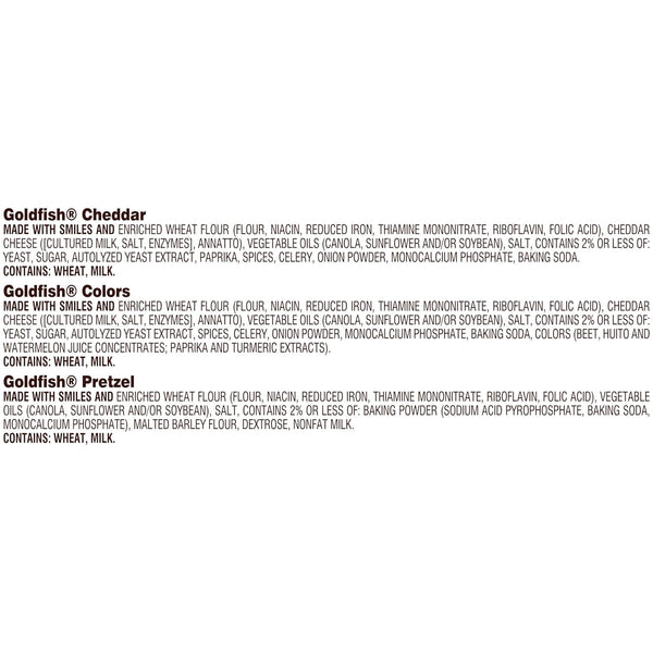Goldfish Crackers Variety Pack with Cheddar, Colors, and Pretzels, 30 Count