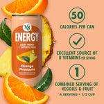 V8 Energy Orange Pineapple Drink, 8oz Cans, 6-Pack, Caffeine, B Vitamins
